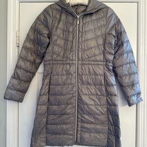 Quilted Puffer Coat Parka Down Jacket Hooded Winter Adjustable Lightweight Sz M